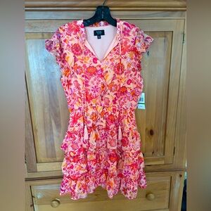 Beautiful orange and red mini dress